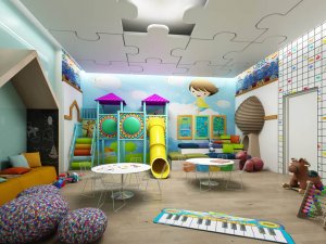 Family condos with playgrounds, crafts rooms, and other facilities